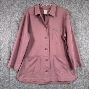 Lee Jacket Workwear Canvas Button Front Chore Coat Duster Pink Womens Large